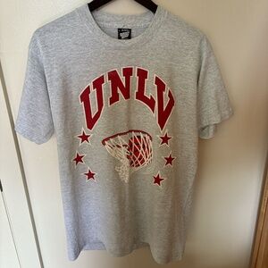 90s Vintage UNLV Basketball Tee • Made in USA • Single Stitch • Light Grey